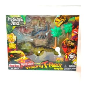 Dinosaur Playset with Light & Sound Wind-Up T-Rex