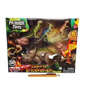 Dinosaur Playset with Light & Sound Wind-Up Triceratops