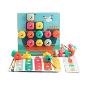 Rainbow Stack & Lacing Sequencing Button Box