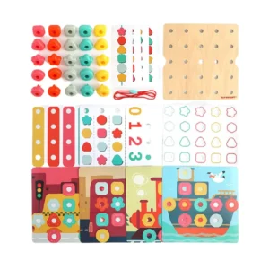 Rainbow Stack & Lacing Sequencing Button Box - Image 3