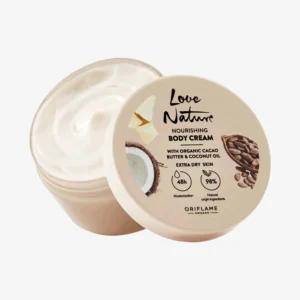 Love Nature Nourishing Body Cream with Organic Cacao Butter & Coconut Oil - Image 2