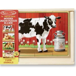 Farm 4-in-1 Wooden Jigsaw Puzzles in a Storage Box